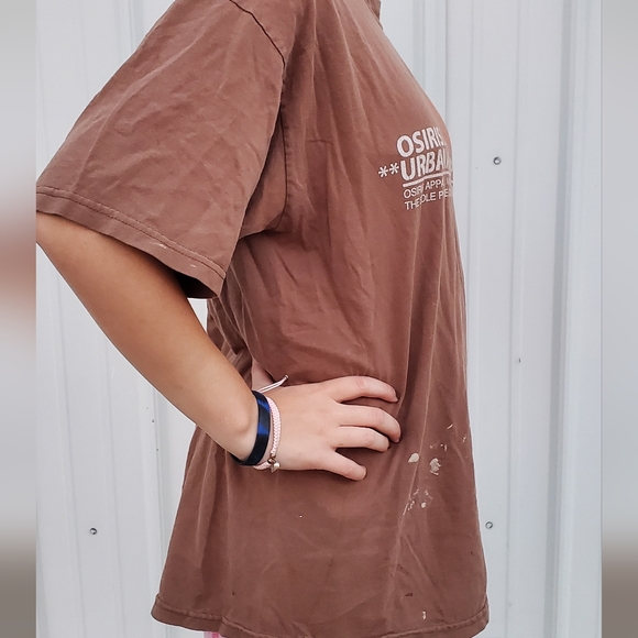 Vintage Osiris Shoes Worn T-shirt Faded Brown w Logo Large - Picture 5 of 14